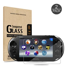 Película de vidro temperado ps vita 2000, película protetora de tela frontal e hd transparente compatível com sony playstation, tampas traseiras