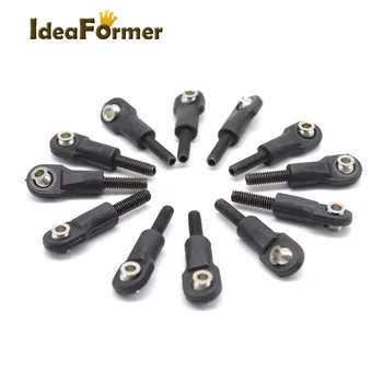 

12pcs Hole 3mm thread M4 Ball Head Holder Tie Rod End for 3D Printer Kossel Detal Carbon Rod Kit K800 Diagonal Push Rods