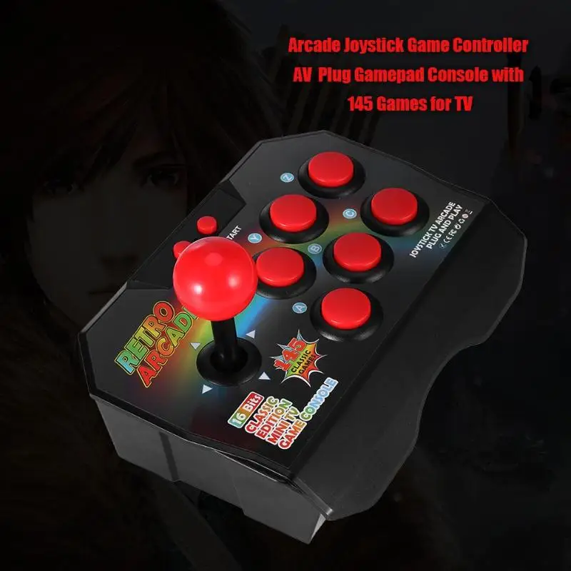 

Arcade Joystick Game Controller AV Plug Gamepad Console w/ 145 Games for TV