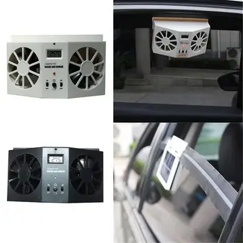 

Car Solar Powered Exhaust Fan Car Gills Cooler Auto Ventilation Fan Dual-mode Power Supply High-power 2 Colors