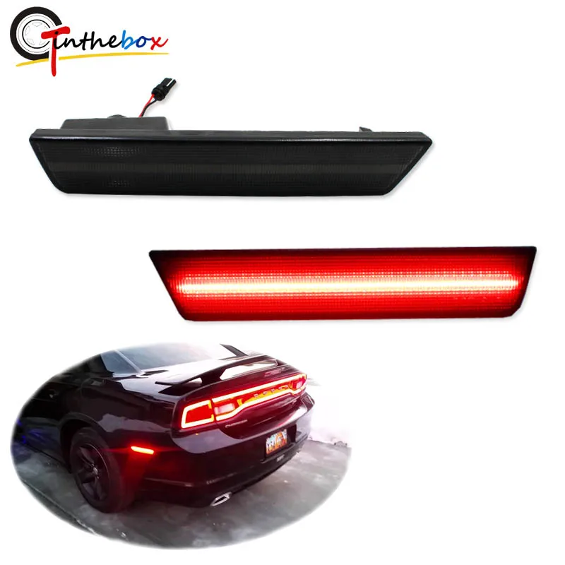 

Gtinthebox For Car Dodge Rear Side Marker Lamps w Red LED Lights For 2008-2014 Dodge Challenger and 2011-2014 Dodge Charger 12V