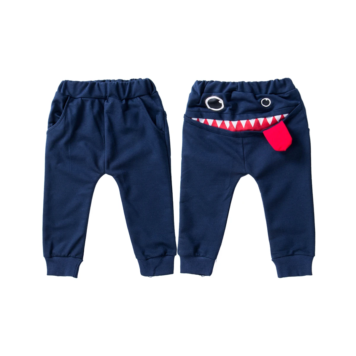 

Toddler Kid Baby Boy Clothes Pure Cotton Long Sleeve Pants Big Mouth Monster Style Trousers