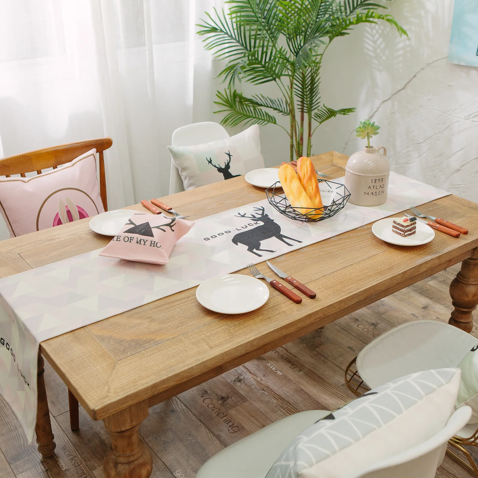 cheap Scandinavian Cotton Tea Seats Table Runner Table Cloth Changfangyuan Tablecloth TV Cabinet Bedside Table Cover