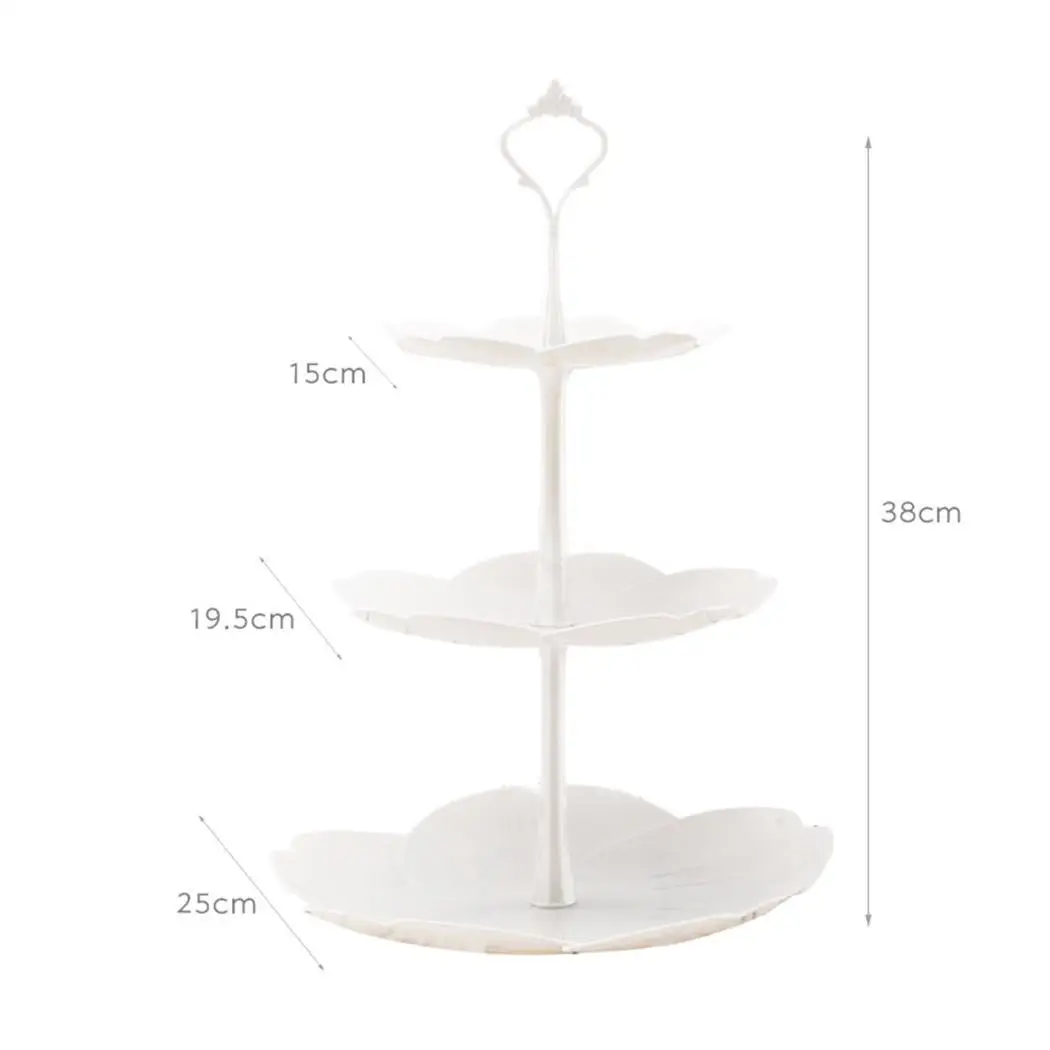 

3 Tiers Multi-function Fruit Dessert Cake Plates Holidays,Parties,Entertaining Tray White Tower