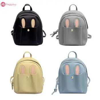 

Mini Fashion Women Backpack PU Leather Shoulder Bag For Teenage Girls Cute Rabbit Ear Women School Backpack