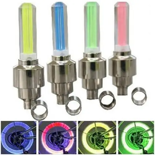 

New 4 Pc Bicycle Cycling Bike Car Motor Tyre Tire Valve Wheel LED Lights Bulbs