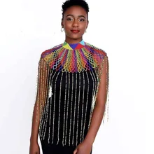 Магазин Dudo, богемный Африканский кристалл, ювелирный набор, размер США 8, кристалл, ювелирный набор для тела, плечики,, Индивидуальный размер, цвет