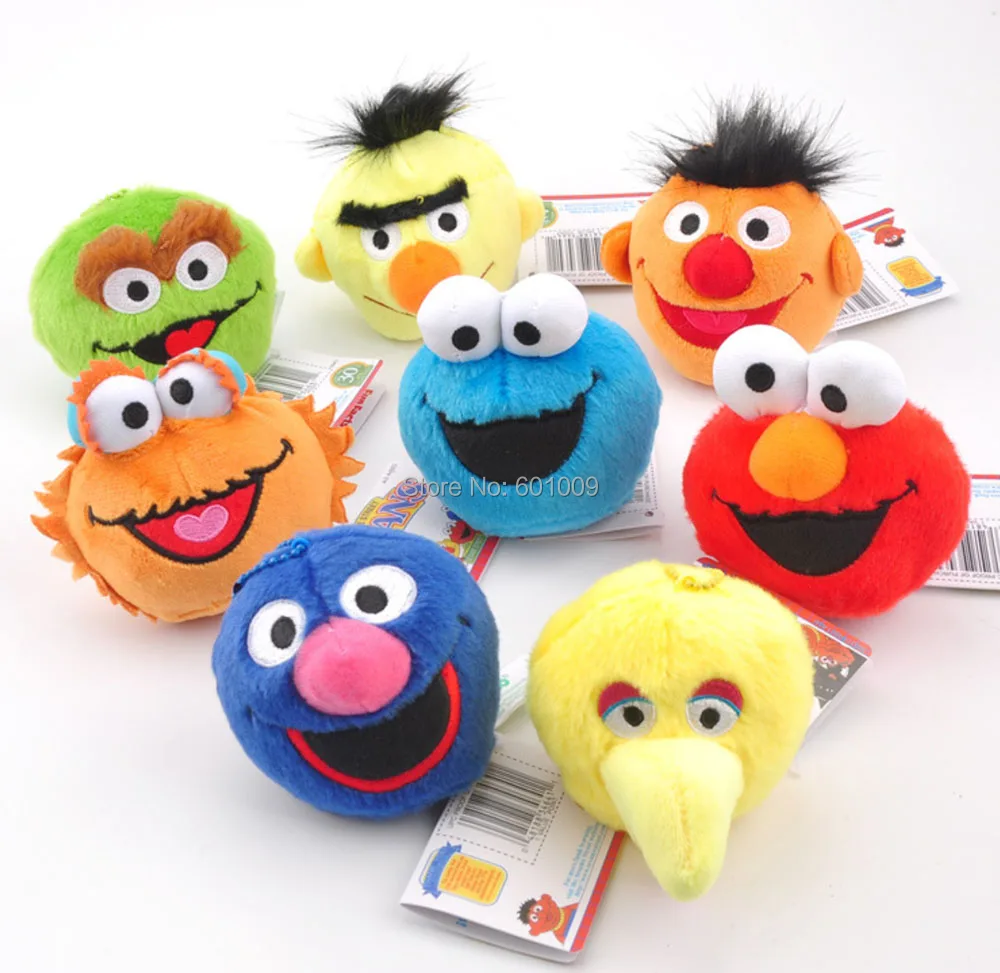 8 шт. Улица Сезам Elmo печенье Grover Bert Оскар Zoe &amp Emie Big Bird 9 см плюшевая кукла для