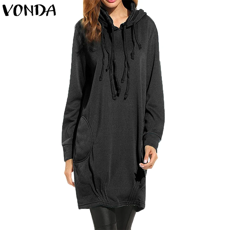 

VONDA Women Hoodies Sweatshirts 2019 Spring Autumn Full Sleeve Pregnant Pullover Casual Pockets Maternity Blusas Hooded Tops