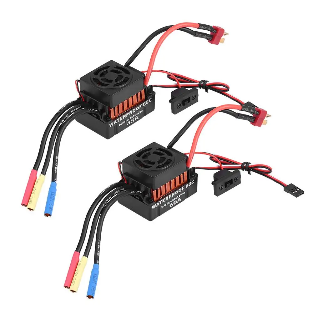 

Rcharlance Waterproof 45A 60A Brushless ESC Electric Speed Controller builds in 5.8V / 3A BEC RC Car Part Accessory