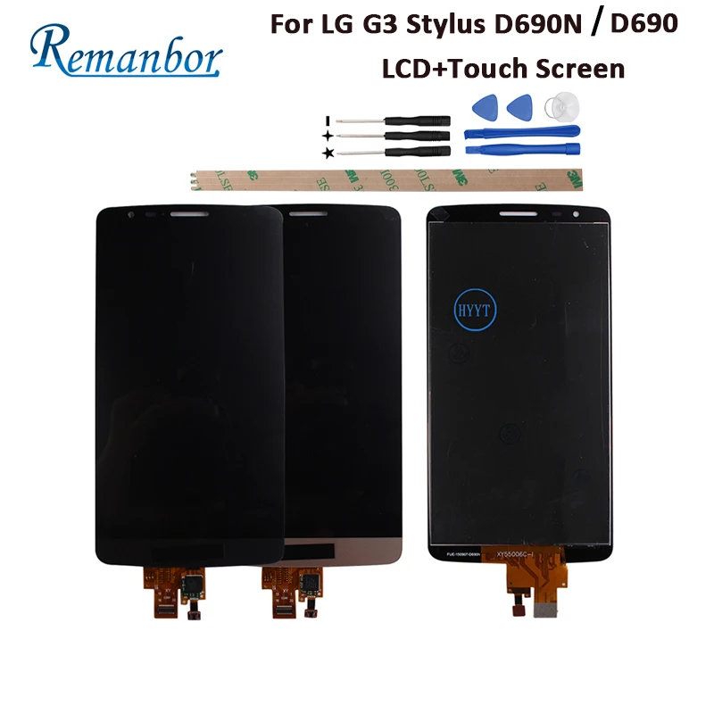

Remanbor For LG G3 Stylus D690N LG D690 LCD Display And Touch Screen 5.5'' Digitizer Assembly For LG D690 LCD +Tools +Adhesive