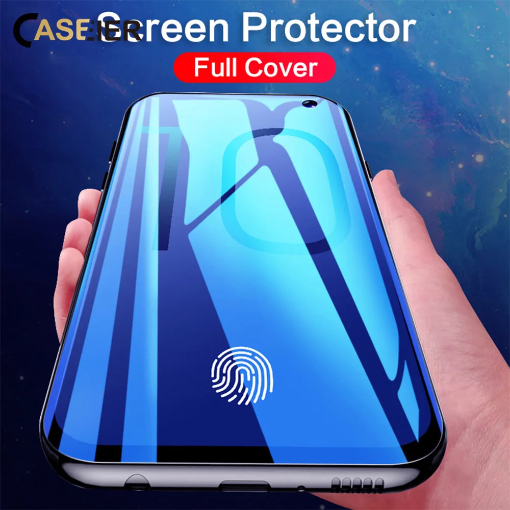 

CASEIER Full Cover Screen Glass Film Protector For Samsung Galaxy S10 S10E New 3D Curved Edge Soft Glass Film For Samsung Note 9