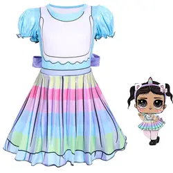 Новое летнее платье со звездами, платье для дня рождения с единорогом, платье для маленьких девочек, платье принцессы kawaii, одежда с героями