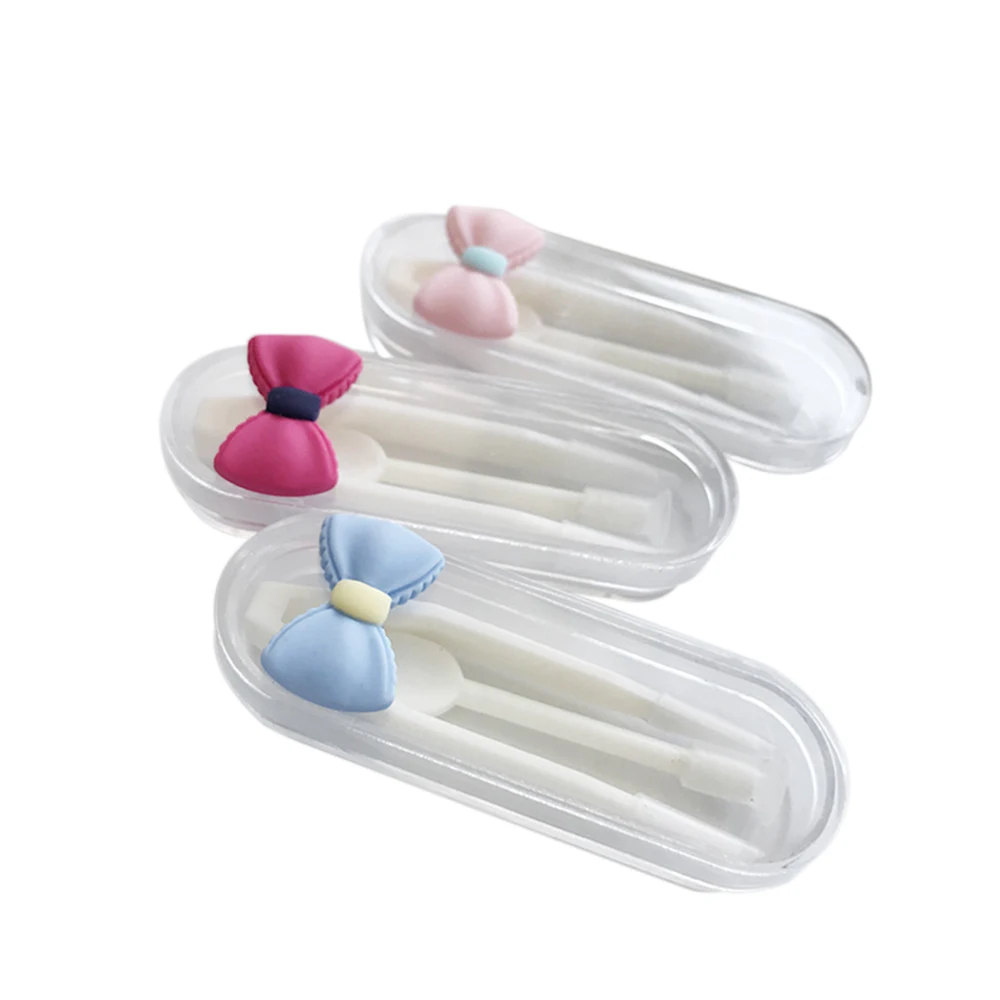 

3 pcs Portable Contact Lens Stick Tool Case Set Inserter Remover Tweezer with Soft Tip Tweezer Tweezes