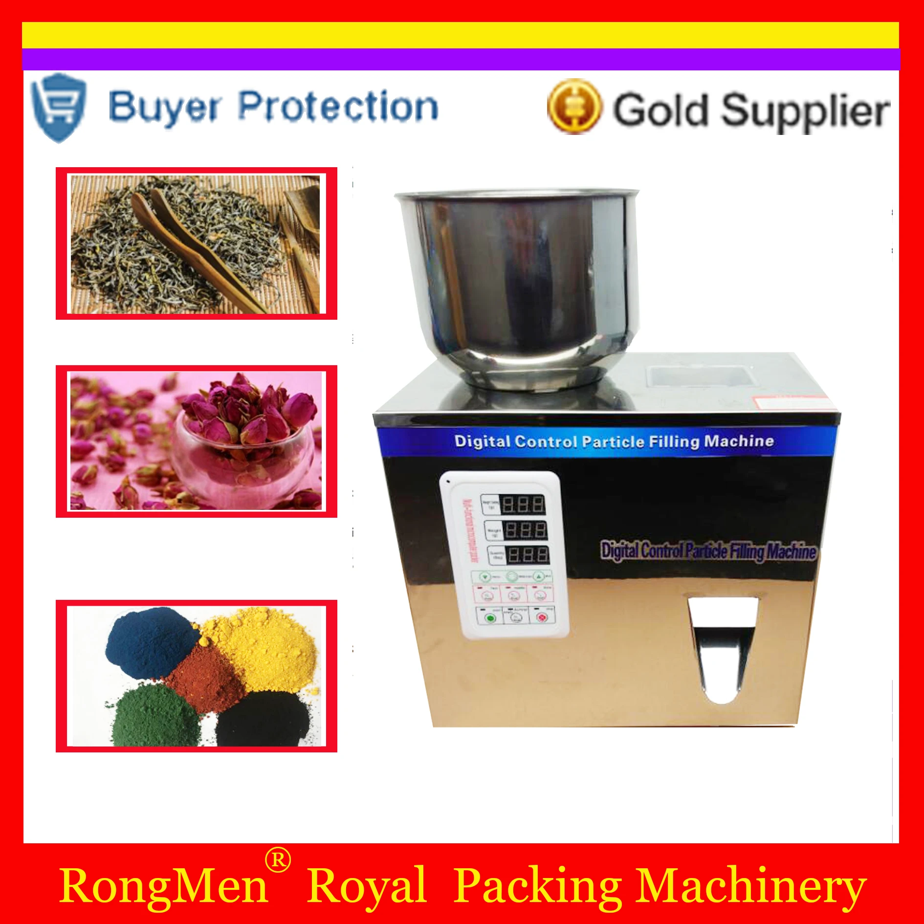

Automatic Scale Herb Filling And Weighing Machine Tea Leaf Powder Grain Medicine Seed Salt Rice Packing Filler Free Shipping