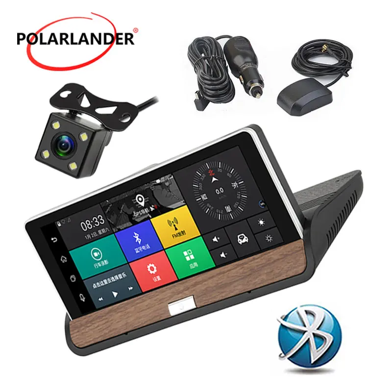 Car DVR   Full HD 1080P Dual Lens Car Video Recorder Rear View Camera  7 Inch Center Console GPS Navigation