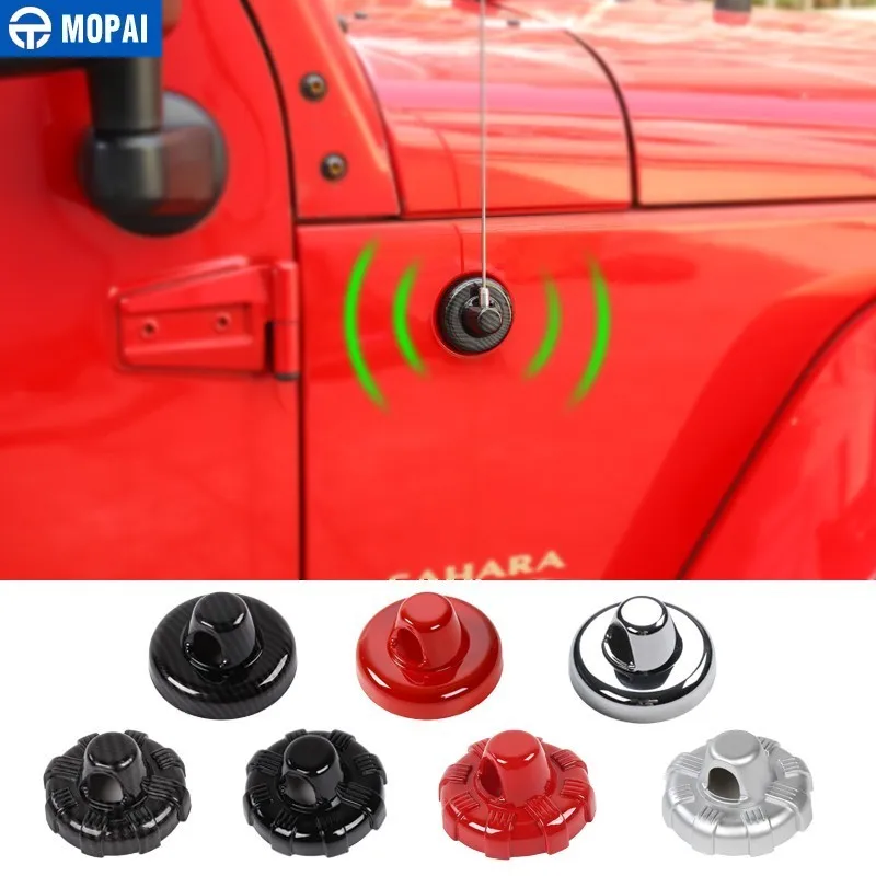  MOPAI Car Stickers for Jeep Wrangler JK 2007+ Car Antenna Base Decoration Cover for Jeep Wrangler J