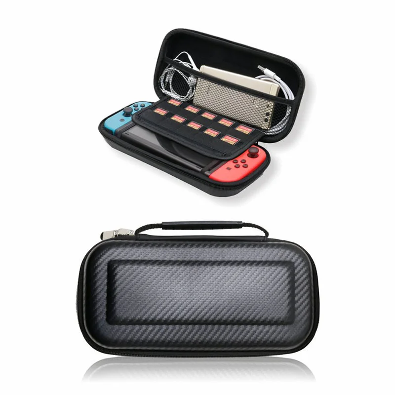 Чехол для Nintendo Switch Carbon Fiber Hard Shell переносная сумка путешествий (черный)|Сумки