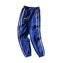 Весна Лето тренд боковые свободные брюки мужские модные бегуны повседневные Молодежные темпераментные уличные спортивные брюки