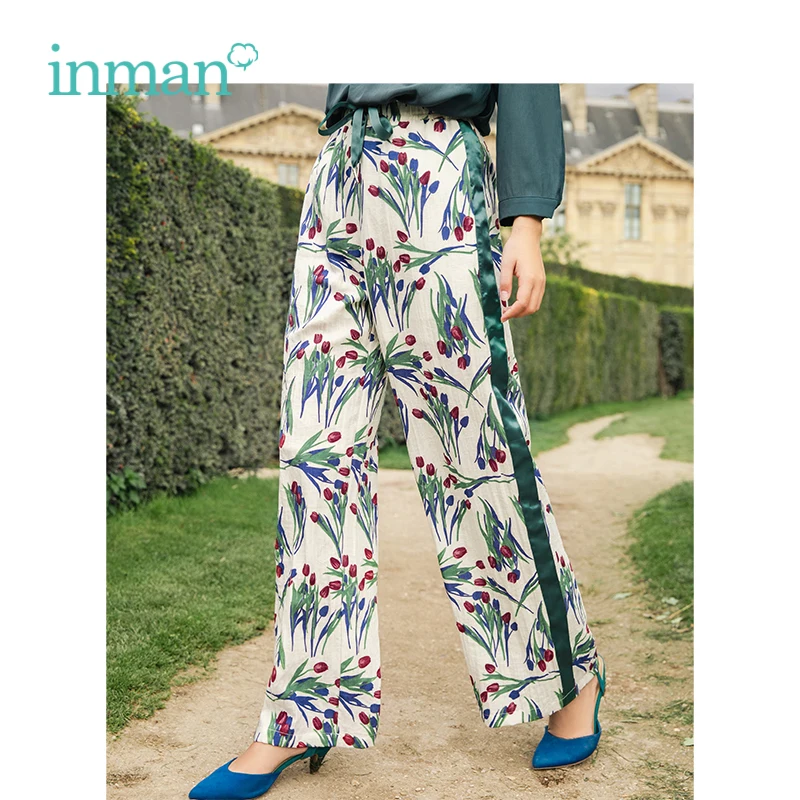INMAN Spring High Waist Slim Literary Retro Holiday Style Casual Women Loose Pants | Женская одежда