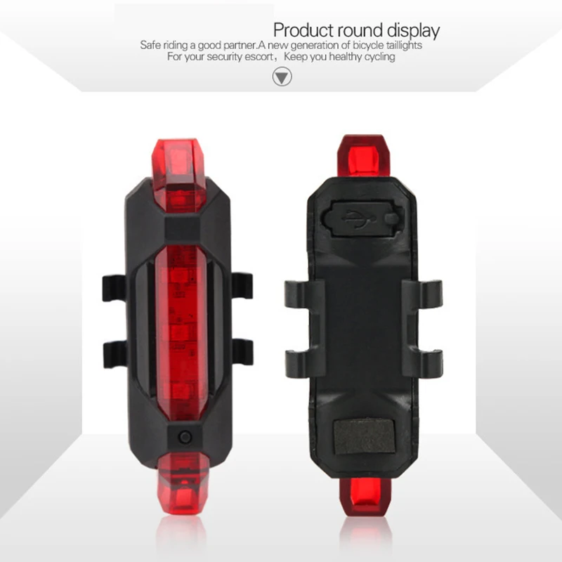 Clearance Bike Bicycle light LED Taillight Rear Tail Warning Safety Cycling Portable Light USB Style Rechargeable Bright Light 5