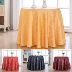 Жаккардовая полиэфирная ткань покрытие стола отель прямоугольная скатерть Твердые Круглый Скатерти Multi размеры Свадебная вечеринка дома