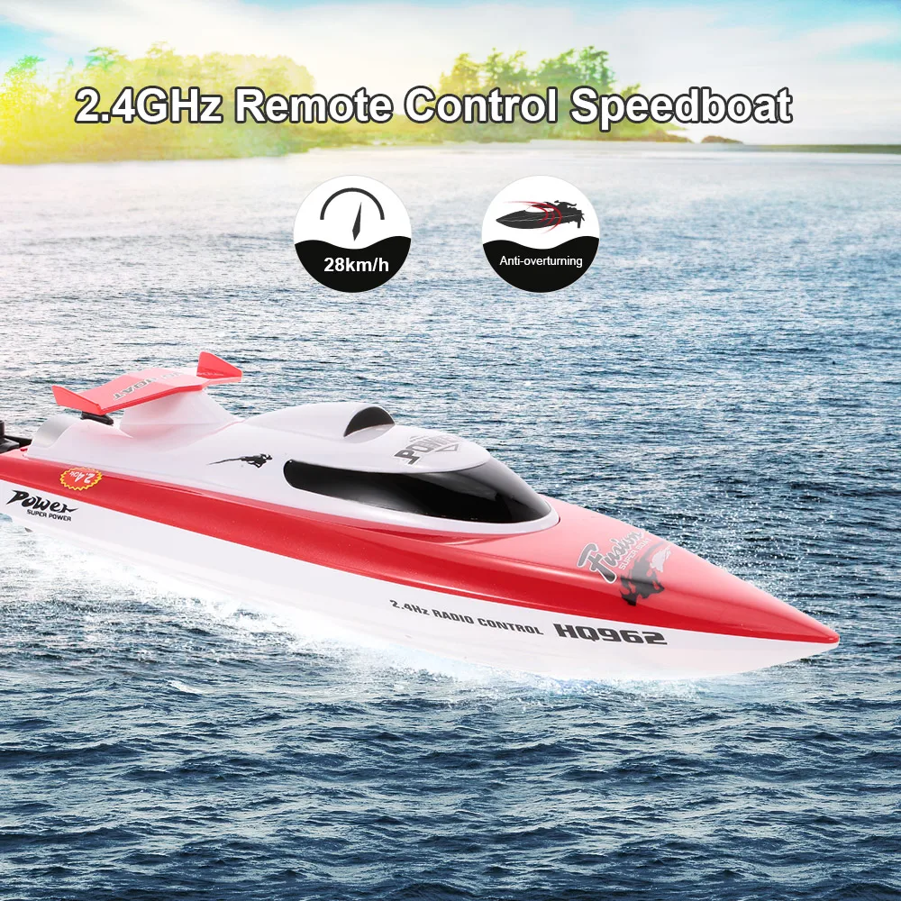 

HUANQI HQ962 2.4GHz 28km/h RC Boat Anti-overturning Remote Control Speedboat RC Ship Boy Gift Kids Toy