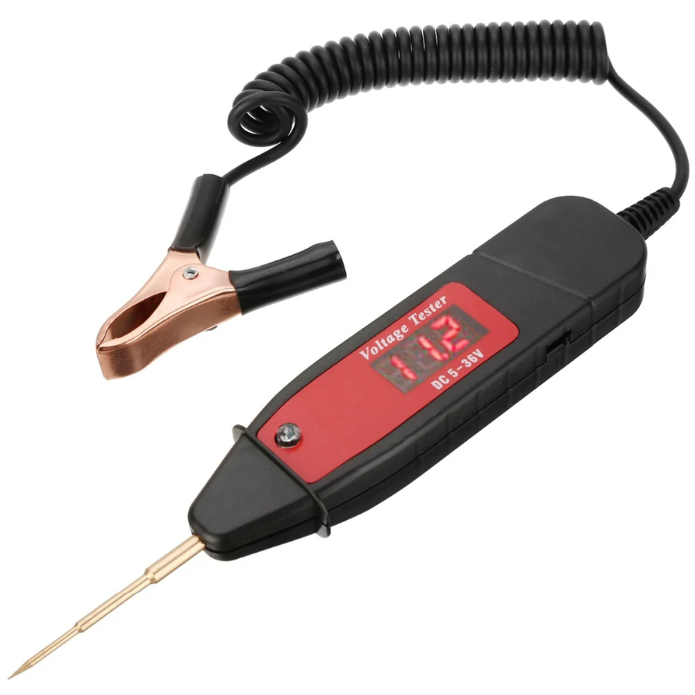 

Digital LCD Electric Voltage Test Pen 1.65m Spring Line Car Probe Detector Tester With LED Light for Auto Car Testing Tool