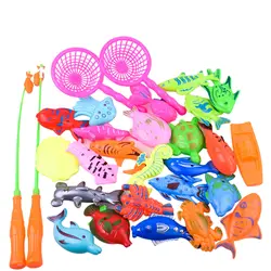 28 шт.. Магнитные Игрушки для рыбалки игры летние Развивающие игрушки для детей дети играют на открытом воздухе рыбалка игра пластиковая