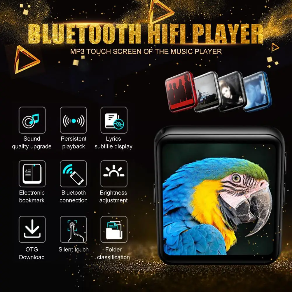 K1 4G 8G 16G полный экран Bluetooth MP4 плеер с сенсорным управлением модная Мини