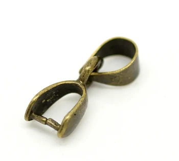 

Lovely 50 Bronze Tone Pinch Clip Bail Beads Findings 12x5mm (B11563)