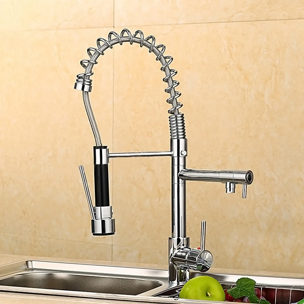 

Hot & Cold Water Tap Mixer Kitchen Sink Faucet Spout Spray Mixer with Spring
