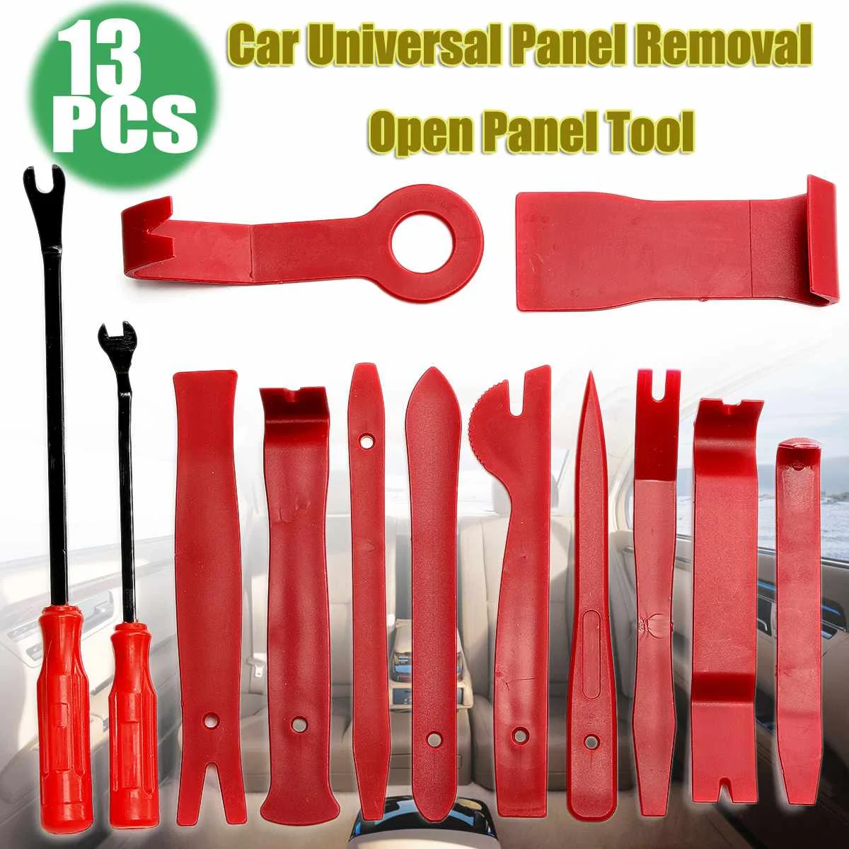 

13Pcs Auto Car DVD Stereo Refit Kits Interior Plastic Trim Panel Dashboard Installation Removal Tool Kit Repair Disassembly Tool