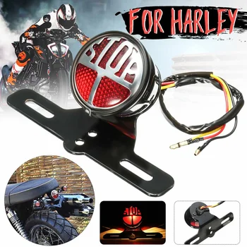 

Universal Motorcycle Rear Tail Brake Light Stop Lamp License Plate Bracket For Harley Cafe Race