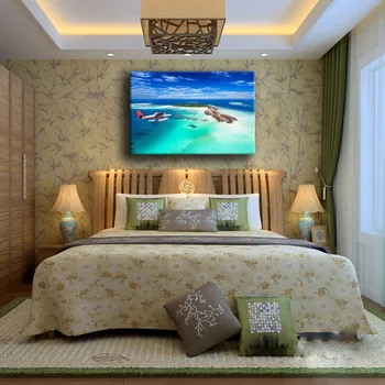 

Canvas Prints Poster Living Room Home Decor 1 Piece Maldives Sea Atoll Blue Island Painting Wall Art Shipped 24 Hour