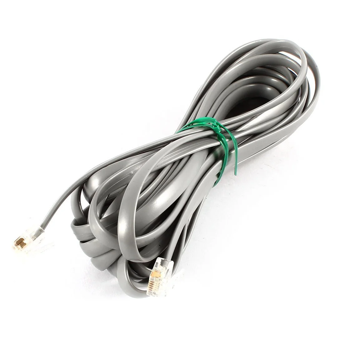 

Gray Plastic Noodles 6P6C RJ11 M/M Flat Telephone Cable Cord 5M 16ft
