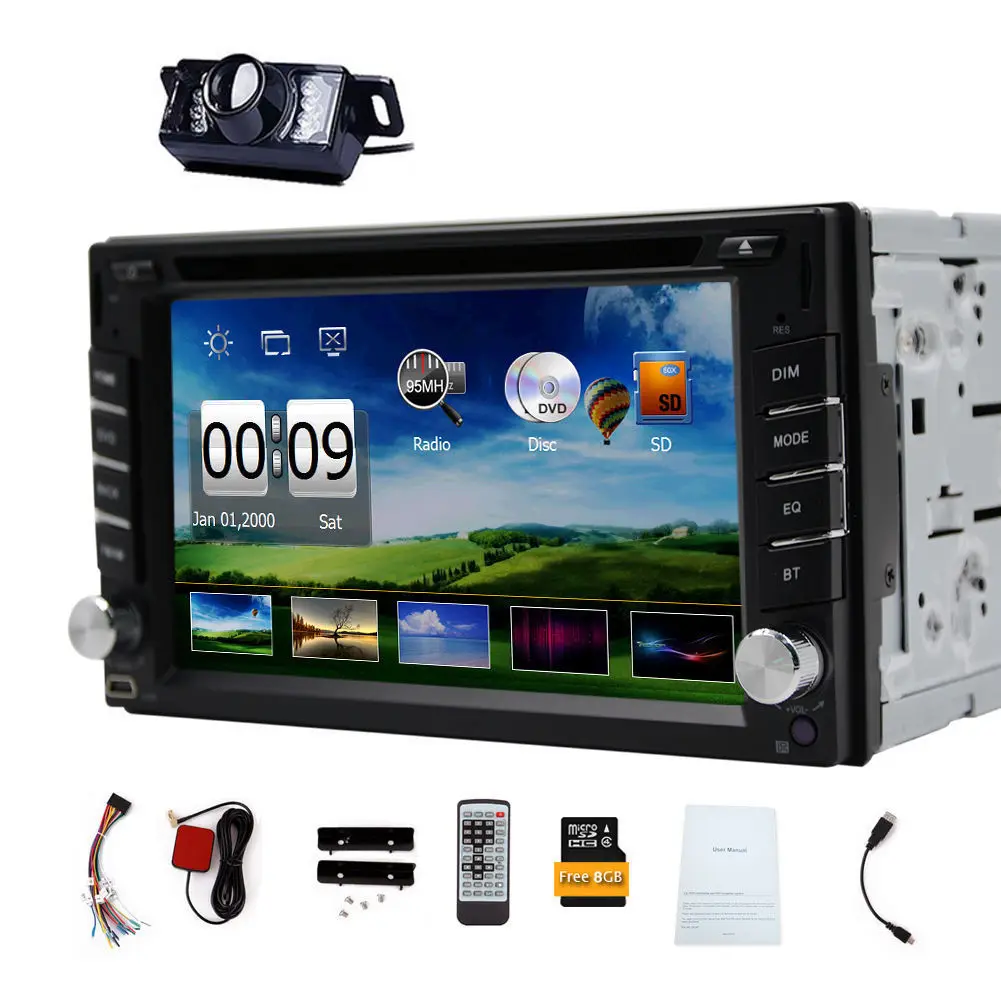 Cheap Universal Double 2 Din Car Radio Stereo 6.2 inch Car Multimedia Player GPS Navigation Bluetooth USB SD Radio Audio Player 3