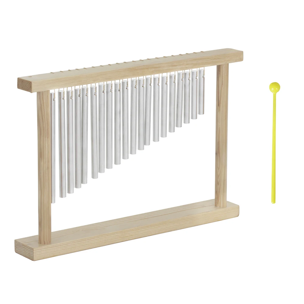 

20-Tone Table Top Bar Chimes 20 Bars Single-row Musical Percussion Instrument With Wood Stand Stick Music Percussion Instrument