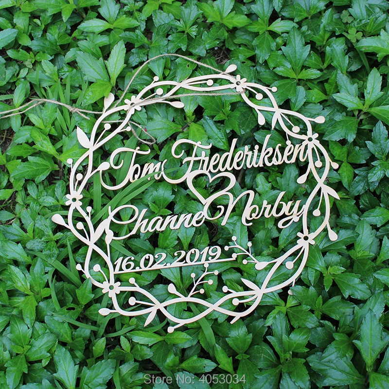 Private Wood Name Sign, Personalized Letters for Party Wedding Decoration, the Bride and the Bridegroom Name Date
