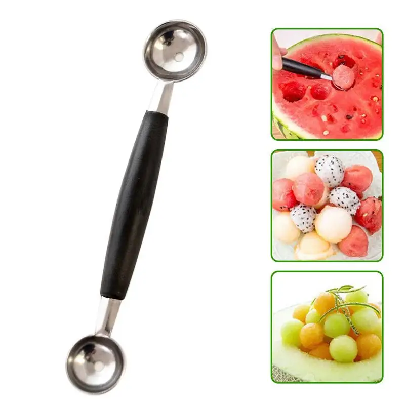 

Double-headed Stainless Steel Spoon Watermelon Ice Cream Multi-purpose Spoon Dessert Dig Ball Spoon Fruit Kitchen Accessories