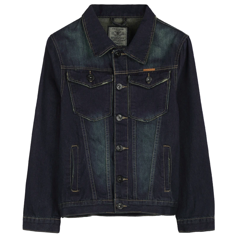 

Autumn Men Jacket Button Pocket Outerwear Denim Blue Color Clothing For Man Casual Slim Fit Flight Jacket New Male Wear 7800