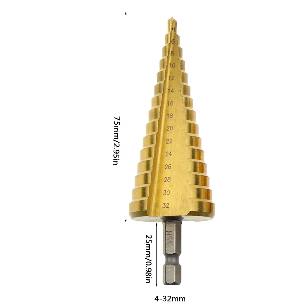 HSS титановое ступенчатое сверло 4-12 мм 4-20 мм 4-32 мм ступенчатое конусное отверстие режущее инструменты для сверления металла набор сверл для деревообработки столярного дерева