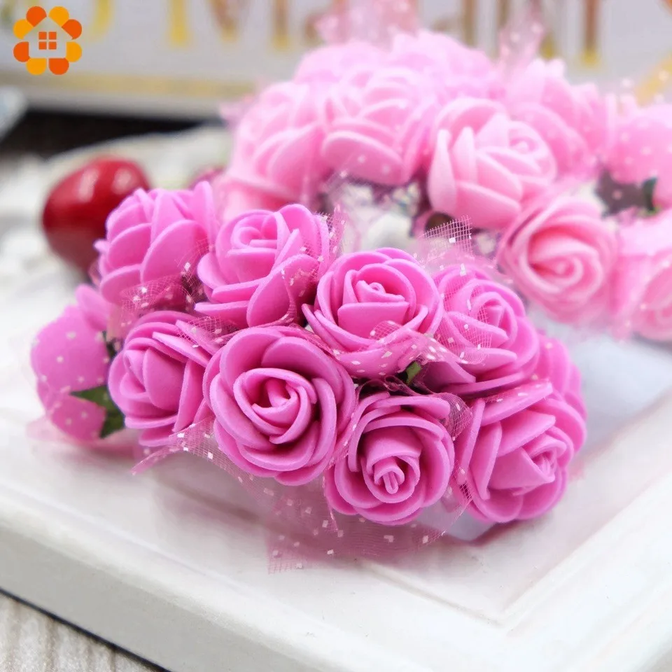 

144pcs Artificial Foam Roses Multi Color Fake Flower For Wedding Home Party Decoration & Wedding Car Corsage Decoration