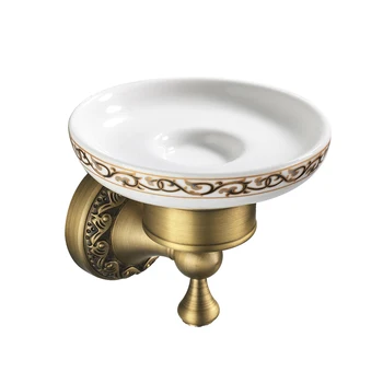 

1PCS Soap Dish Holder Hardware Ceramic Wall-mounted Electroplating Hanging Bathroom Household Soap Holder Box Accessories