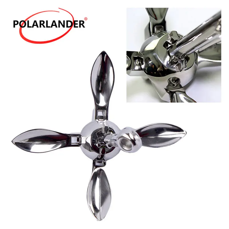 

1 Pc Stainless Steel Durable Boat Folding Grapnel Anchor 0.7 KG Docking Hardware For Boat Marine Yacht