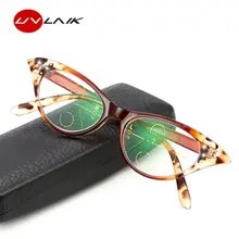 UVLAIK женские очки для чтения «кошачий глаз», прогрессивные Мультифокальные многофокусные очки по рецепту, очки для чтения, кошачьи многофокусные очки