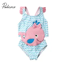 2019 nova marca da criança crianças bebê menina baleia 3d roupa de banho de uma peça dos desenhos animados maiô beachwear roupa de banho 1-6 t(China)