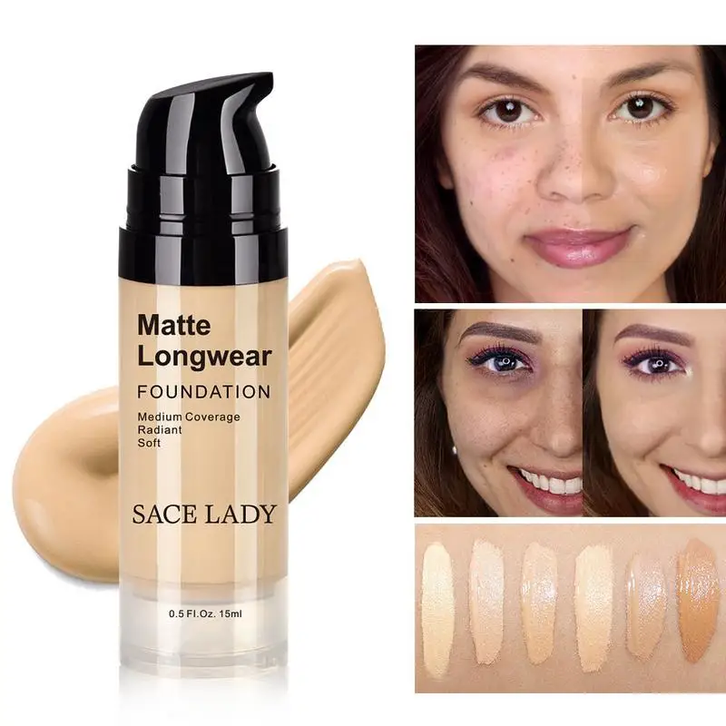 

SACE LADY Foundation Base Professional Makeup Face Matte Finish Liquid Make Up Concealer Cream Waterproof Brand Natural Cosmetic