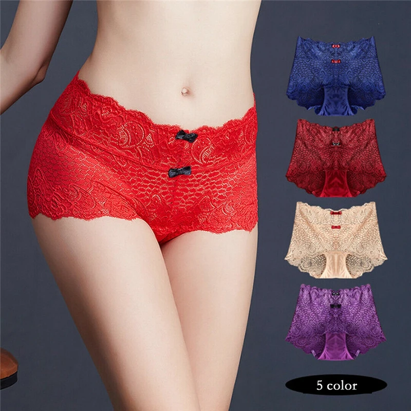Ladies High Waist Abdomen Panties Women Lace Briefs Panty Lingerie Soft Underwear New