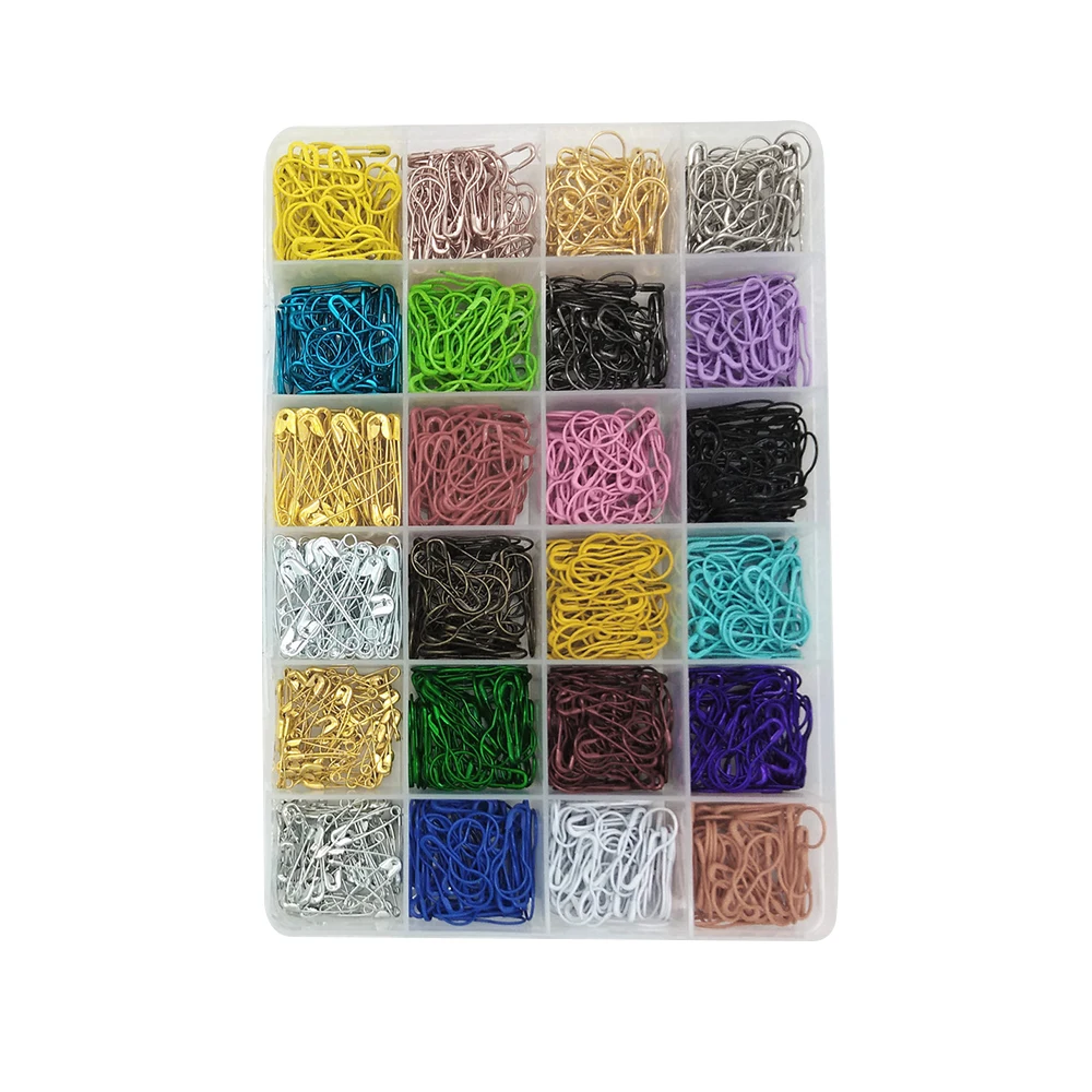 

1200pcs/box Mixed Color Safety Pins Calabash Gourd Shape Pear Shape Markers Pins Craft Sewing Knitting Stitch Holder Accessories